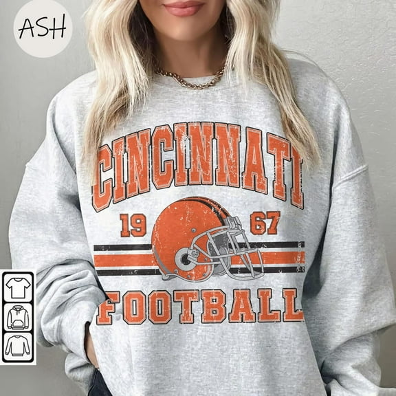 Vintage Cincinnati Football Sweatshirt, Vintage Fan Top, Sports Team Crewneck Jumper, Gift for Football Lover, Cincinnati Apparel