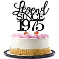 thumbnail image 1 of Migeaks Legend Since 1975 Decoración Para Tarta De 49 Cumpleaños, Decoración Para Tarta De Feliz Cumpleaños, Hombres Y Mujeres Animan A 49 Años, Decoración Para Tarta Hecha A Mano Con Purpurina Negra, 1 of 5