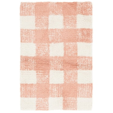 SAFAVIEH Easy Care Maggie Plaid Area Rug, Ivory/Rust, 3' x 5'