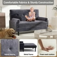 thumbnail image 4 of ZIVACATE 3 In 1 Sleeper Sofa Couch Bed Pull Out Velvet Futon Loveseat for Living Room,Grey, 4 of 7
