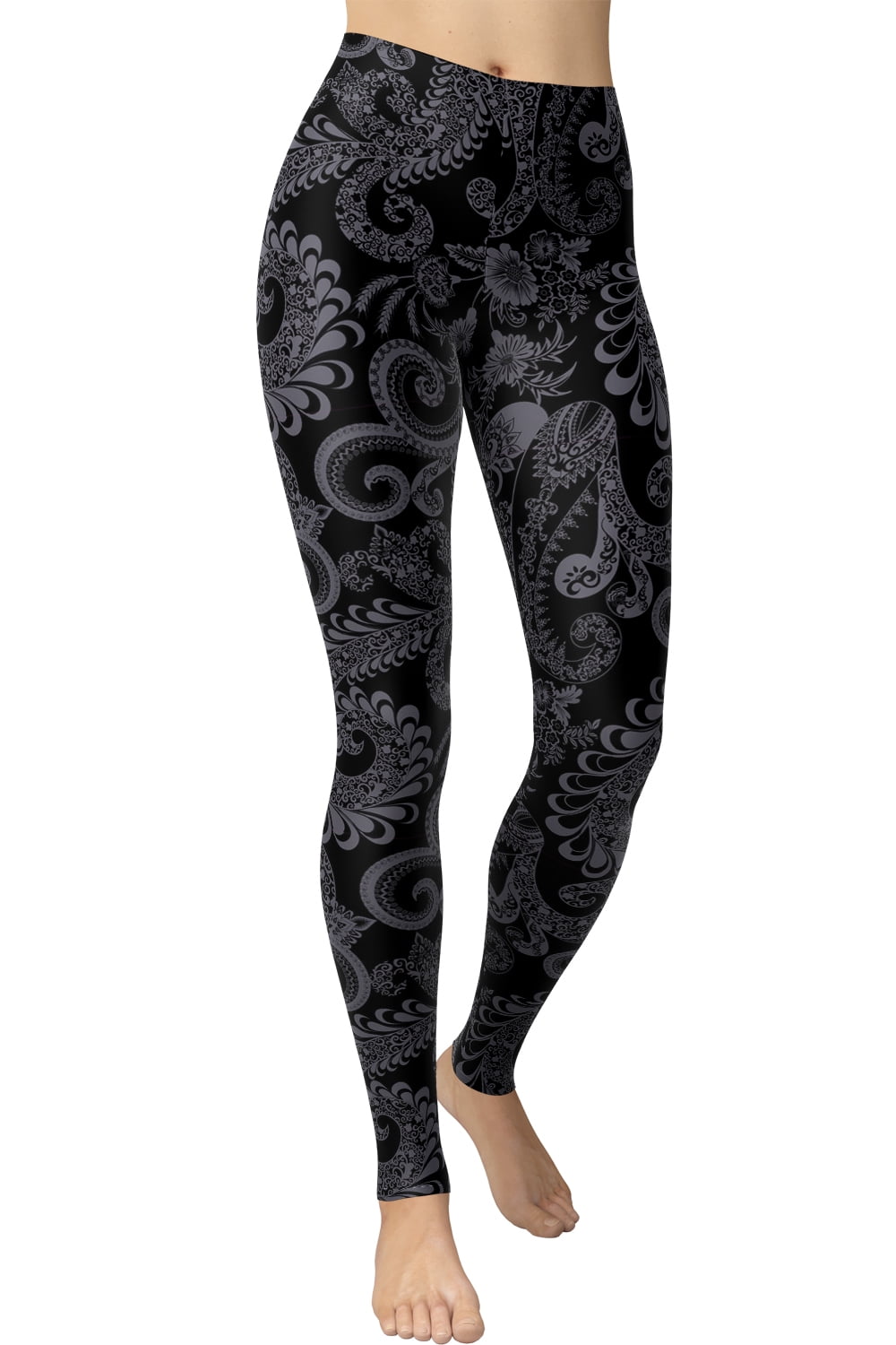 VIV Collection Regular Size Printed Brushed Leggings (Shadowy Beauty ...