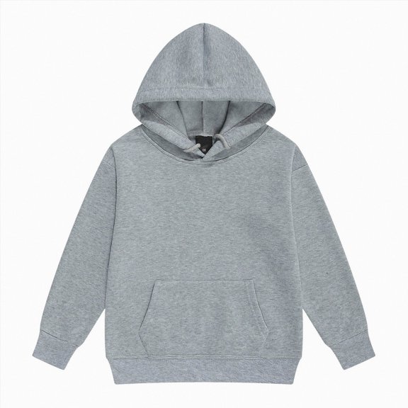 Quealent Kids Cotton Hoodies Toddler Fall Pullover Hooded Medium Weight Sweatshirts with Pocket for Boys and Girls (Grey, 7-8 Years)