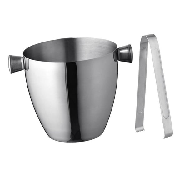 Double Wall Iced Bucket Stainless Steel Insulated Ice Bucket for Cocktail, Bar, Home Bar Accessories, Parties, Bucket. Stainless Steel Ice Bucket 1500ml with Clip