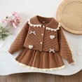 thumbnail image 6 of Kezqiaxn Travel Sets for Girls Fall Outfits Collared Knit Top and Skirt 2 Piece Matching Set Trendy Clothes Size 1-8, 6 of 6