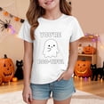 thumbnail image 2 of Qopobobo Toddler Shirts Halloween Shirts for Girl: Cute Ghost Shirt Halloween Shirt Kids Spooky Season Short Sleeve Tee Tops 2T 3T(White, 2-3 Years), 2 of 5