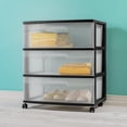 thumbnail image 4 of Sterilite Wide 3 Drawer Cart, Black, 4 of 7