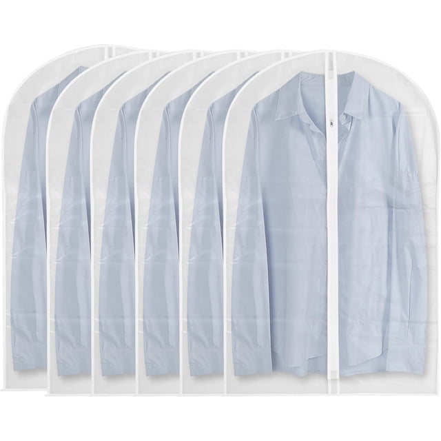 Protector de Ropa Colgante Transparente, Fundas de Ropa Cubre Polvo, Fundas Ropa Anti-Polvo y Transpirable, Bolsa de Ropa Colgante con Cremallera para Abrigos, Trajes, Vestidos