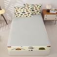 thumbnail image 4 of Manfei Lovely Rv Zipper Twin Comforter Sets with Fitted Sheet and 2 Pillowcases,Cute Camping Print Zipper Bedding Set,Cream,Light Gray Reversible,4pcs, 4 of 8