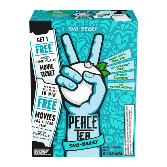 Cannettes de Peace Tea Sno-Berry, 341 mL, Paquet de 12 12 x 341 mL