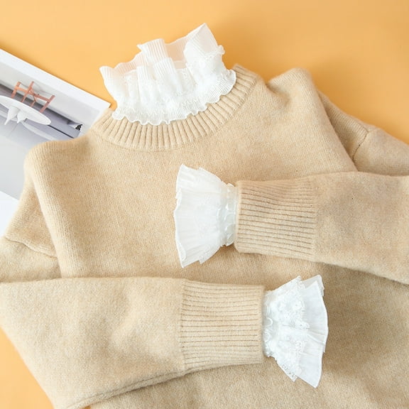 Womens Tops White Detachable Half Shirts Business Two Shirt With Girl Apparel Half Neck Shirt Blouse Dickey Colla Bib Colla Shirt Layer Crop Sweater Women Women Colla Shirt Colla Undershirt Pan Dickey