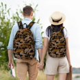 thumbnail image 4 of Disketp Leopard Print print Canvas Backpack Lightweight Travel Daypack Student Rucksack Laptop Backpack-, 4 of 5