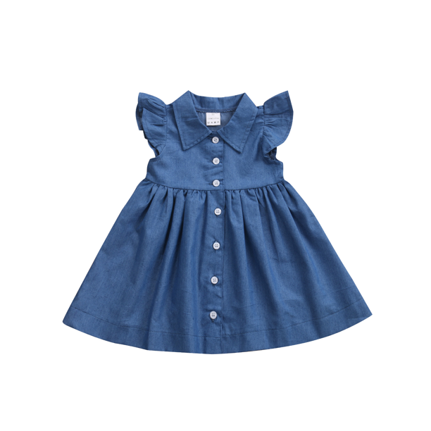 Kayotuas Toddler Baby Girl Denim Dress Summer Ruffle Halter Sleeveless ...