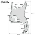 thumbnail image 2 of Musiclily Pro 13-Hole Modern Style P Bass Pickguard for 4 String American Precision Bass, 4Ply White Pearl, 2 of 4