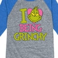 thumbnail image 3 of The Grinch - I Love Being Grinchy - Toddler & Youth Raglan Graphic T-Shirt, 3 of 4