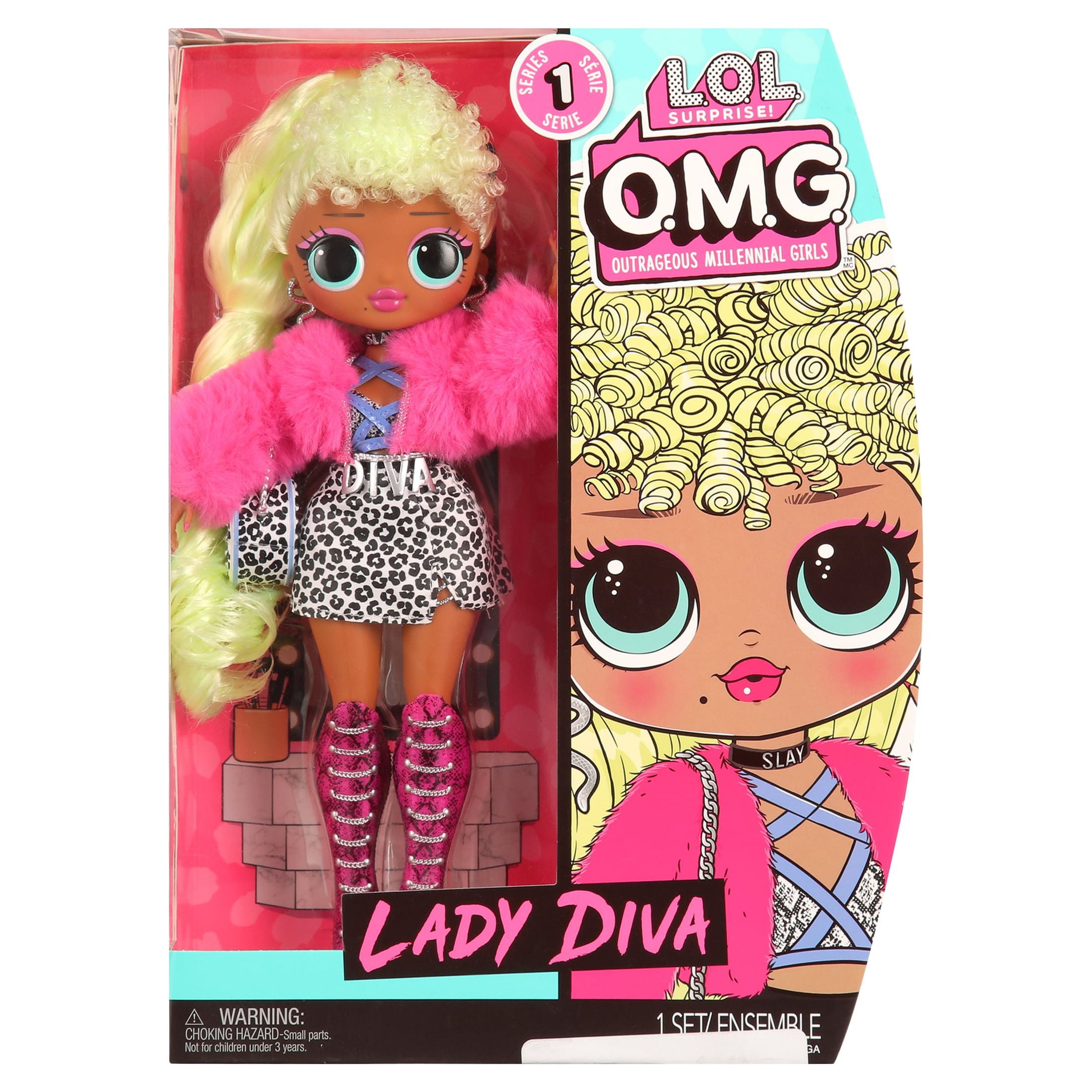 L.O.L Surprise! 560562 L.O.L O.M.G. Lady Diva Fashion Doll with 20  Surprises, Multi