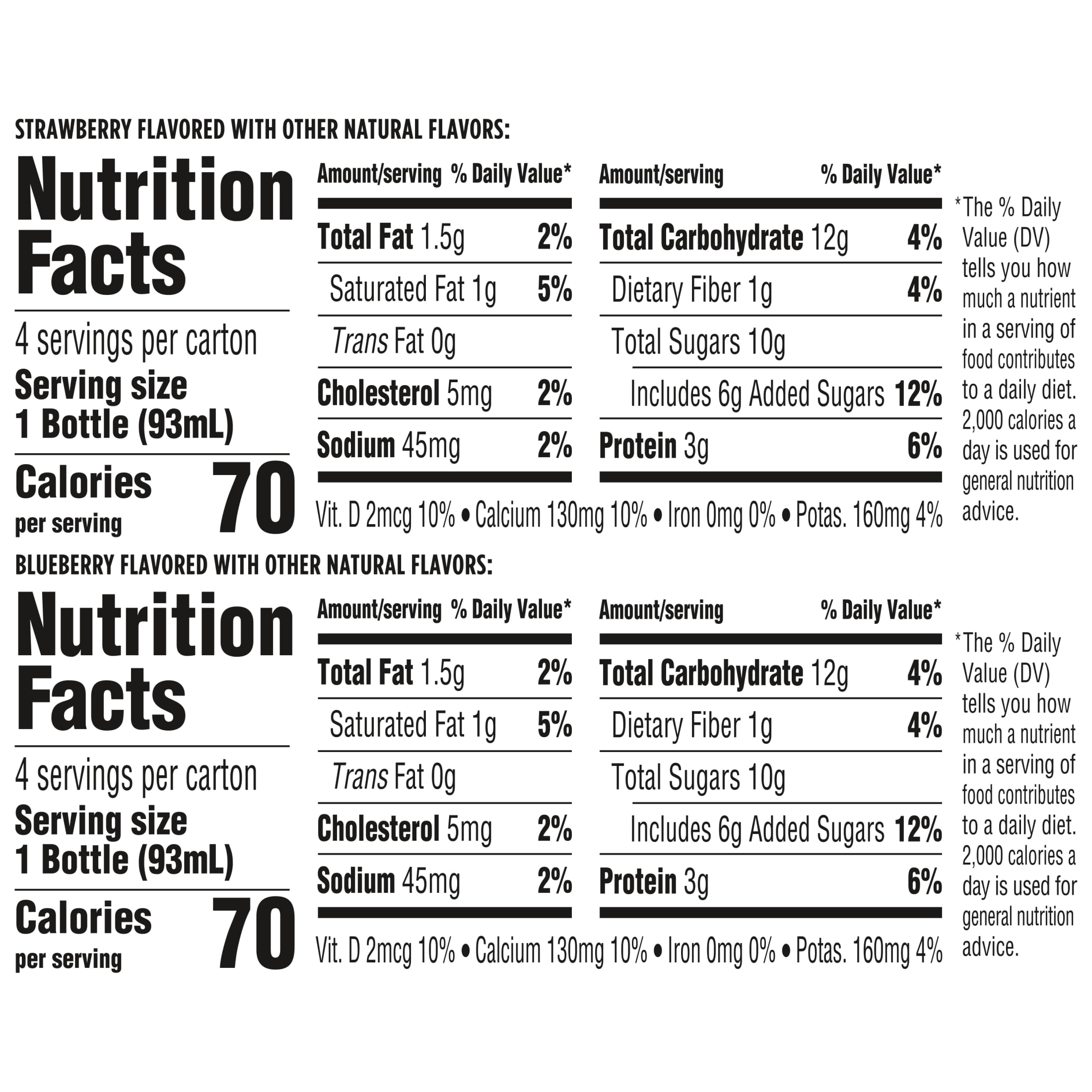 Activia Probiotic Dailies Strawberry and Blueberry Low Fat Probiotic Yogurt Drinks, Helps Support Gut Health, 3.1 fl oz, 8 Count