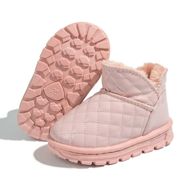 HsdsBebe Toddler Girls Snow Boots Winter Snow Warm Fleece Booties