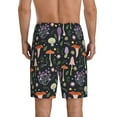 thumbnail image 3 of Kdxio Mushrooms Print Mens Sleep Shorts Bottoms Soft Comfy Pajama Wear Pants with Drawstring Pockets, 3 of 7