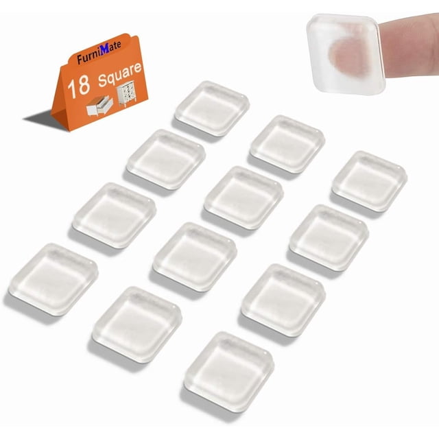 Topes de goma FURNIMATE 18 piezas 2,1 x 2,1 cm transparentes antideslizantes