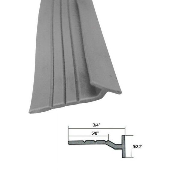 Angled Gray Framed Shower Door Tear-Away Strike Vinyl - 7 ft long