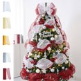 thumbnail image 7 of Christmas Deco Mesh Ribbon Rolls, Metallic Foil Glitter Wired Ribbon for Wreath Making, 32.8ft Craft Ribbon for Garland Bow Tree Swags Holiday DIY Party Home Decor Supplies, 7 of 7