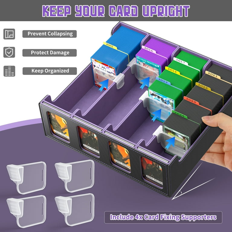 mtg card storage cabinet Uqn Trading Box, 3200+ Deck Box, Magnetic PU Leather Trading Card Deck Box, Fits for TCG Magic Game Sports Cards (Purple), Black Its more convenient than the standard corrugated cardboard card boxes MTG Card Storage | EDHREC