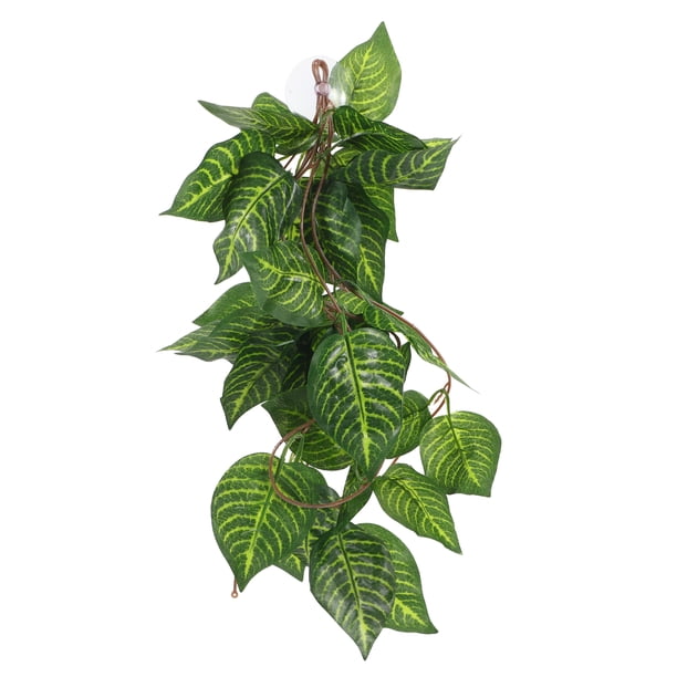 Tanque de reptiles, planta falsa, decoración de plantas artificiales, adorno de planta vívida, decoración de tanque de reptiles