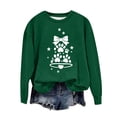 thumbnail image 3 of Feancey Plus Size Christmas Sweatshirts for Women Holiday Novelty Print Crewneck Pullover Lightweight Long Sleeve Loose Sweatshirt Fashion Gift Ideas Green 5XL, 3 of 4