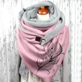 thumbnail image 2 of Women Feather Print Cotton Winter Warm Button Up Scarf, 2 of 3