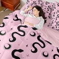 thumbnail image 4 of Castle Fairy Teens Black Snake Bedding Comforter Set,Abstract Animal Queen Bedding Sets, 4 of 8