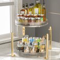 thumbnail image 1 of Kitchen Organized Gilded Rotating Storage Home Strong Capacity Double Space Two-Layer Storage Rotating Capacity (Transparent green) 5011 Double layer, 1 of 9