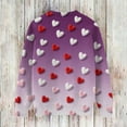 thumbnail image 4 of Dwralegc Womens Valentines Day Sweater Heart Print Cute Sweater Crew Neck Knitted Fashion Valentine Lightweight Sweater Tops Light Purple S, 4 of 4