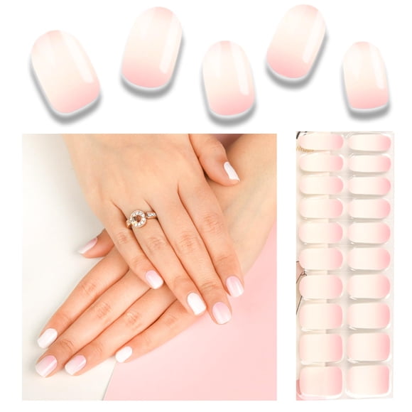 Tiras de gel para uñas WEKCEKCEK semicuradas, 20 unidades, con lima y barra