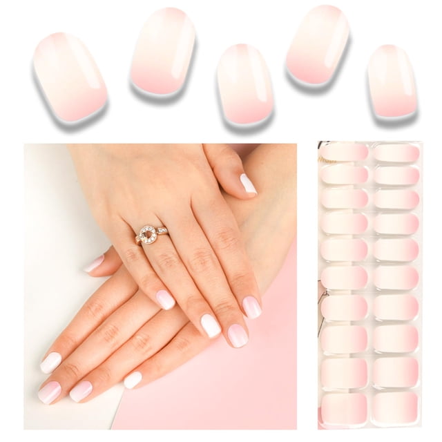 Tiras de gel para uñas WEKCEKCEK semicuradas, 20 unidades, con lima y barra