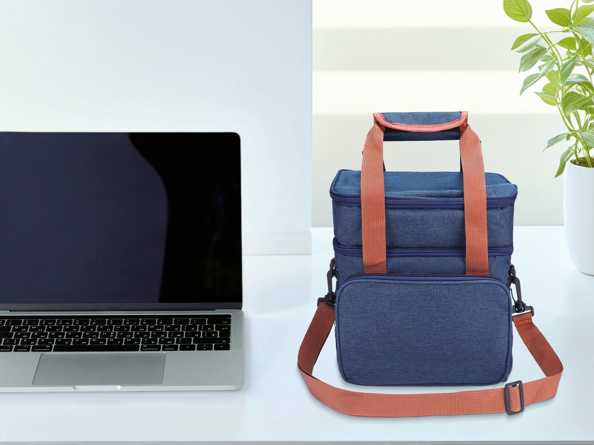 Unique Bargains Reusable Lunch Bag Insulated Lunch Bag Leakproof Lunch Box Navy Blue