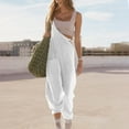 thumbnail image 4 of MSJUHEG Jumpsuits For Women One Piece Jumpsuits For Women Jumpsuit Spaghetti Straps Wide Leg Romper V Neck Spaghetti Straps Romper Sleeveless Long Jumpsuit Womens Jumpsuit White S, 4 of 7