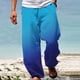 thumbnail image 1 of Pantalones largos de verano para hombre, informales, a la moda, con estampado degradado, cintura elástica, rectos, 1 of 5