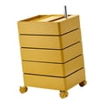 thumbnail image 2 of jifeng Rolling Storage Cabinet 5 Tier Rotating Storage Cart for Kitchen Dorm Office Yellow, 2 of 9
