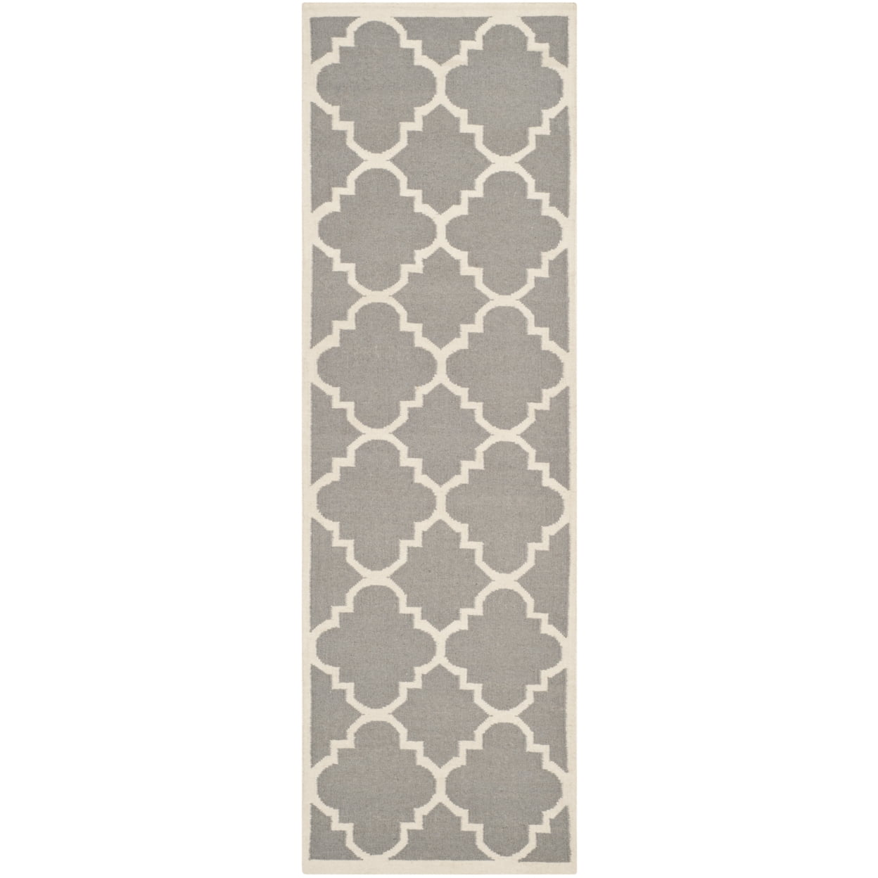 SAFAVIEH Dhurries Tobias Geometric Area Rug, Grey/Ivory, 9' x 12'