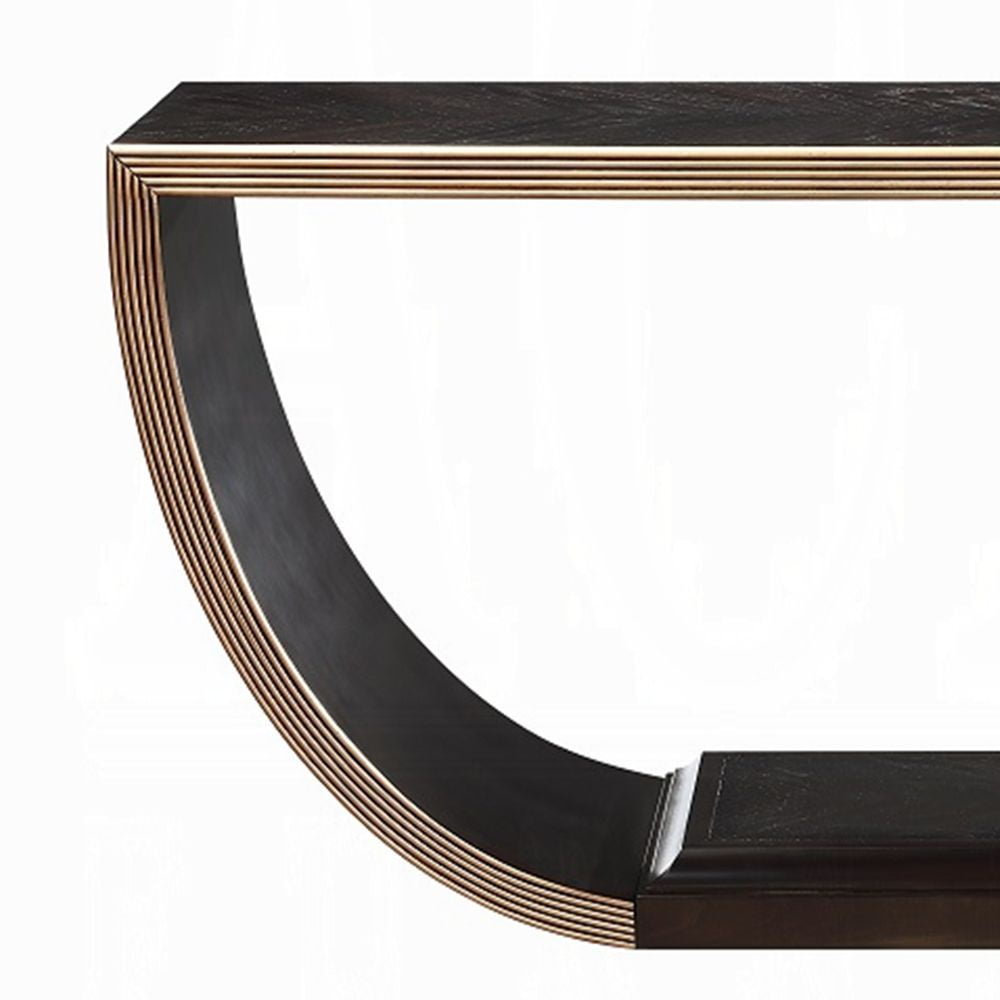 Acme Maceo Console Table Black & Gold