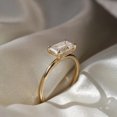 thumbnail image 2 of Jewelerix Emerald Cut Moissanite Engagement Ring for Women, 1 Carat Solitaire Ring, 14K Yellow Gold Vermeil Ring, Christmas Gift, Promise Ring, 2 of 4