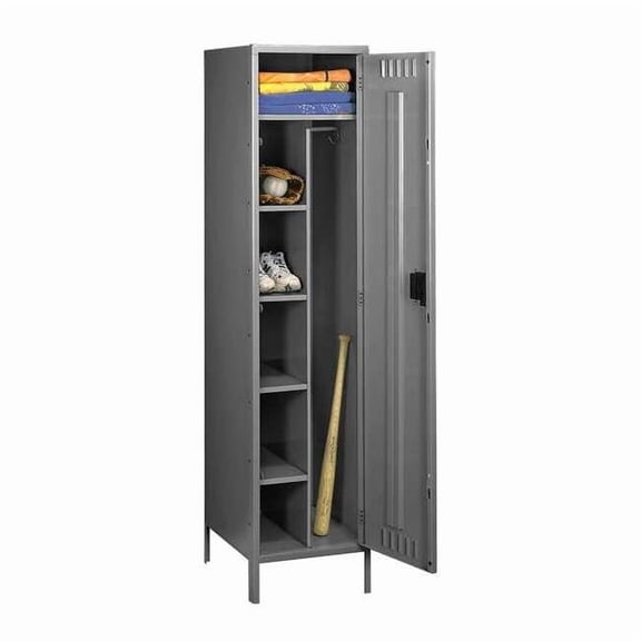 Wardrobe Locker, 24 in W, 21 in D, 78 in H, (1) Tier, (1) Wide, Gray