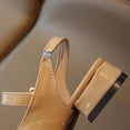 thumbnail image 5 of Girls Pearl Mary Jane Sandals with Adjustable Ankle Strap, Khaki Closed-Toe Dress Sandals for Kids 4-10 Years,Size 13 M, 5 of 7