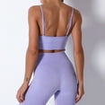 thumbnail image 6 of Homenesgenics 2 Piece Outfit for Women Plus Size Ladies Seamless Hollow Yoga Sleeveless Yoga Suit Sports Fitness Running Yoga Set Purple S, 6 of 6