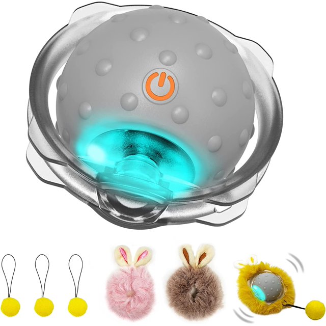 Juguetes interactivos para gatos, pelota Super Drive, juguete eléctrico para gatos, coche robótico rodante automático, activación por movimiento (accesorio)