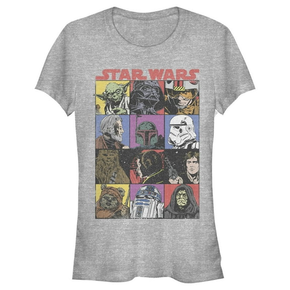 Junior's Star Wars Comic Strip Cartoon Group Graphic Tee Athletic Heather X Large