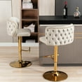 thumbnail image 6 of Beige Modern Swivel With Adjustable Seat, Pu Upholstered Back For Home And Kitchen (2 Stools Bar Seat Height, Tufting Living Room, 6 of 7