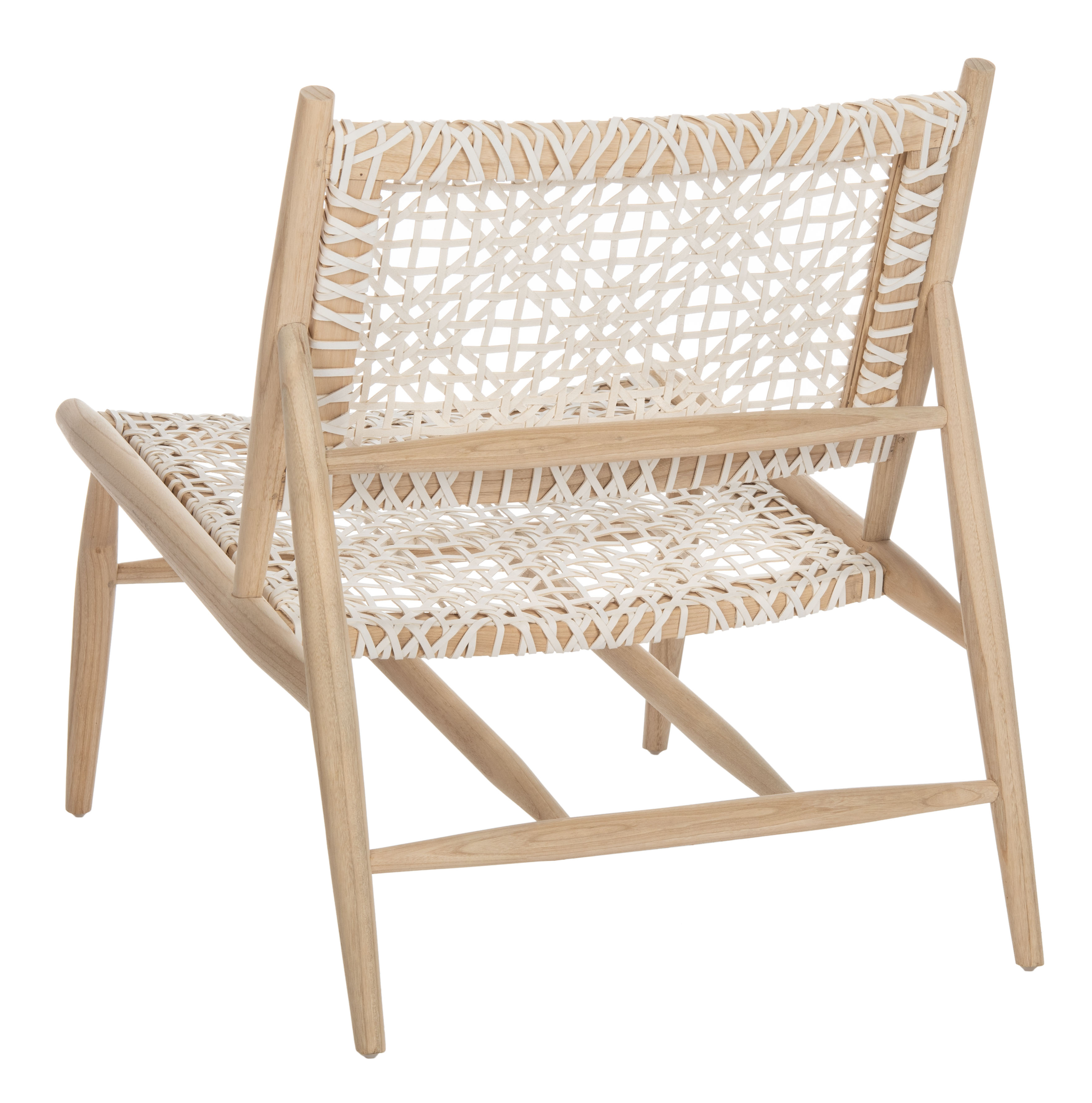 SAFAVIEH Bandelier Leather Weave Nautical Club Chair, Natural/White - image 9 of 11