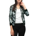 thumbnail image 4 of INSPIRE CHIC Blouson Bomber Court à Imprimés Floraux pour Femme à Col Montant à Fermeture à Glissière, 4 of 4