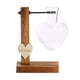 thumbnail image 1 of Florero BLESIY de Cristal Transparente Corazón con Soporte de Madera Elegante, 1 of 8